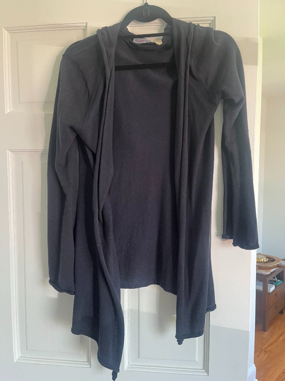 Acrobat Hooded Open Cardigan - Size: S | 100% Cotton | Color: Black